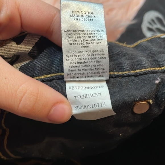 Pacsun Black Butterfly Hi Rise Straight Jean Size 27 - Picture 7 of 9